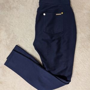 michael kors blue slip on skinny pants
